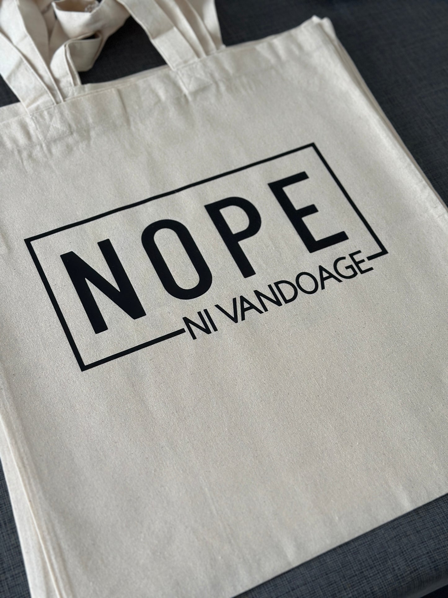 Totebag "NOPE, NI VANDOAGE"