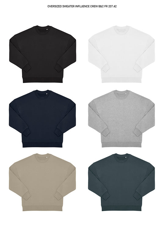 Oversized sweater met eigen DTF logo/tekening (Gender-Neutraal)