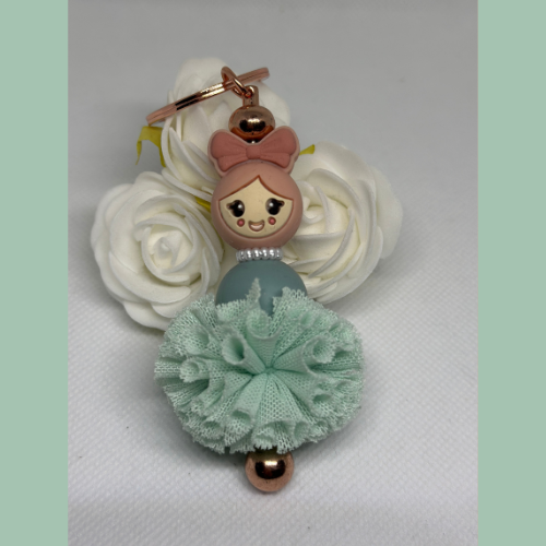 Staafjes sleutelhanger "Popje van Geluk"(Mint)