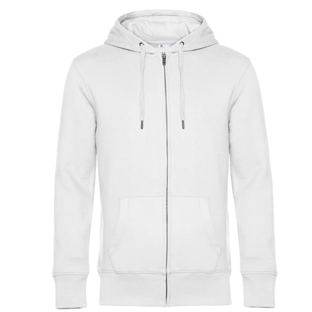 Zipped Hoodie met eigen logo/tekst.