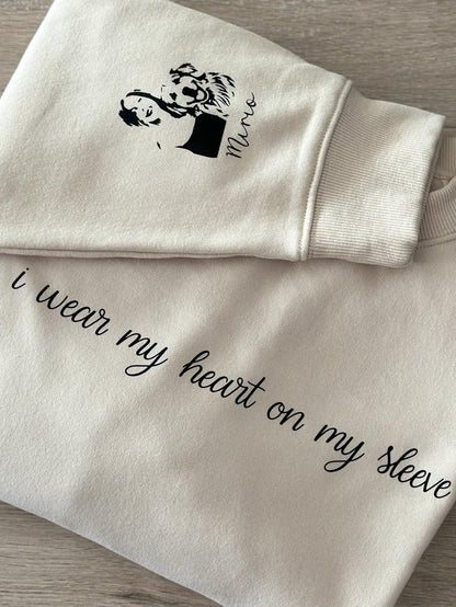 I wear my ♥ on my sleeve (+naam & lijntekening)