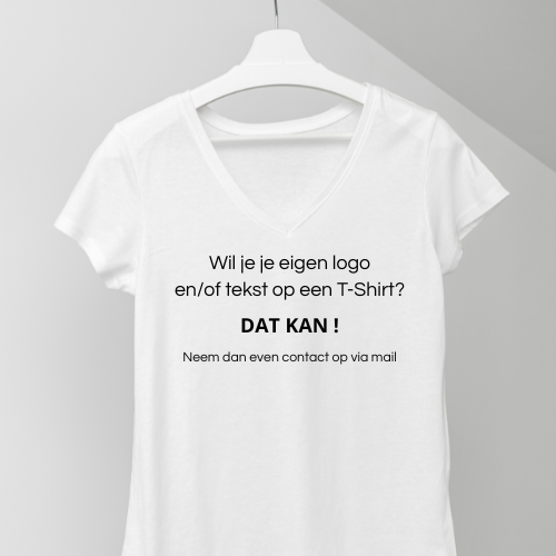 T-shirt (V Hals)met je eigen Naam/Logo/Tekst (kopie)