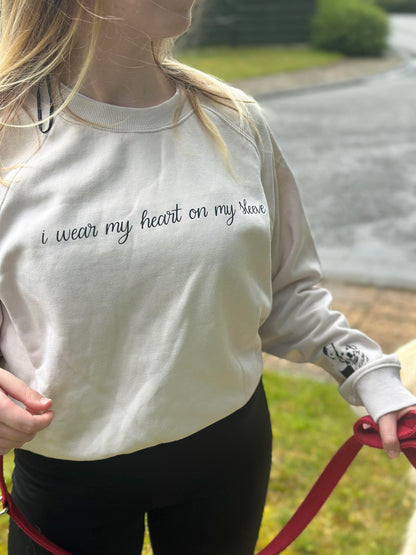 I wear my ♥ on my sleeve (+naam & lijntekening)