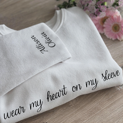 I wear my ♥ on my sleeve ( met naam)