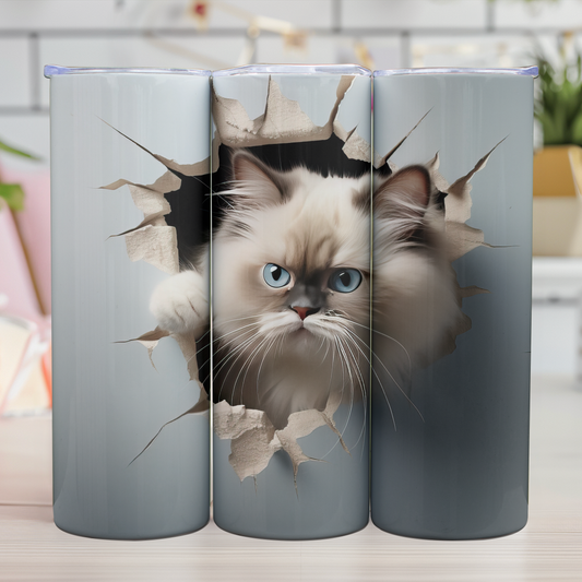 Skinny Thermo Tumbler "MAXI" (Blue Eyes Cat)