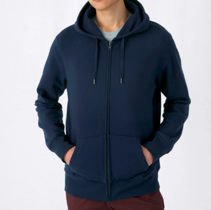 Zipped Hoodie met eigen logo/tekst.