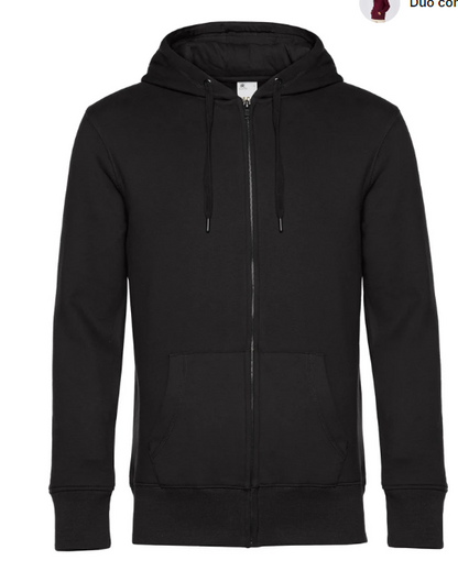 Zipped Hoodie met eigen logo/tekst.