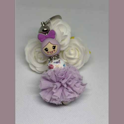Staafjes sleutelhanger "Popje van Geluk"(Lavender)