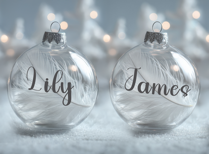 Kerstbal "ANGEL" gepersonaliseerd (Kunststof)