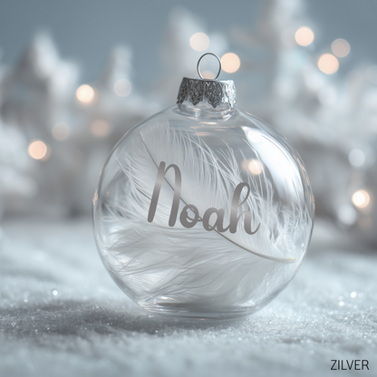 Kerstbal "ANGEL" gepersonaliseerd (Kunststof)