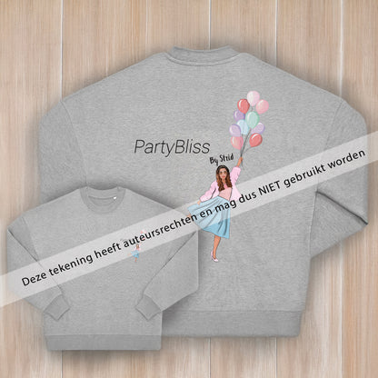 Oversized sweater met eigen DTF logo/tekening (Gender-Neutraal)