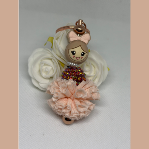 Staafjes sleutelhanger "Popje van Geluk"(Salmon)